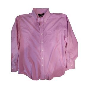 Ralph Lauren Shirt Mens Pink Gingham Check Long Sleeve Button Up 17.5